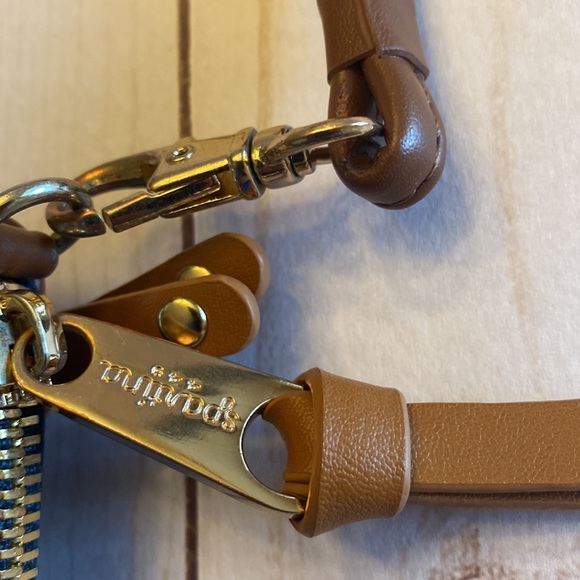 SPARTINA 449 Elfrida Navy Orange Paisley Linen Leather Wristlet - Picture 7 of 9